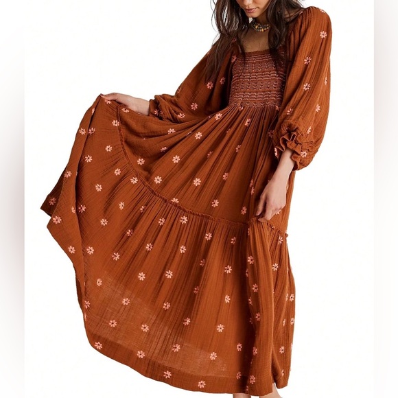 Free People Dahlia Embroidered Maxi Dress - Picture 1 of 6